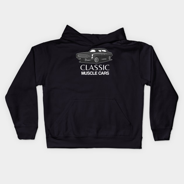 Classic Muscle Cars Kids Hoodie by FungibleDesign